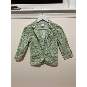 Frenchi Women's Size S Vintage Green Floral 3/4 Sleeve Cottagecore Blazer